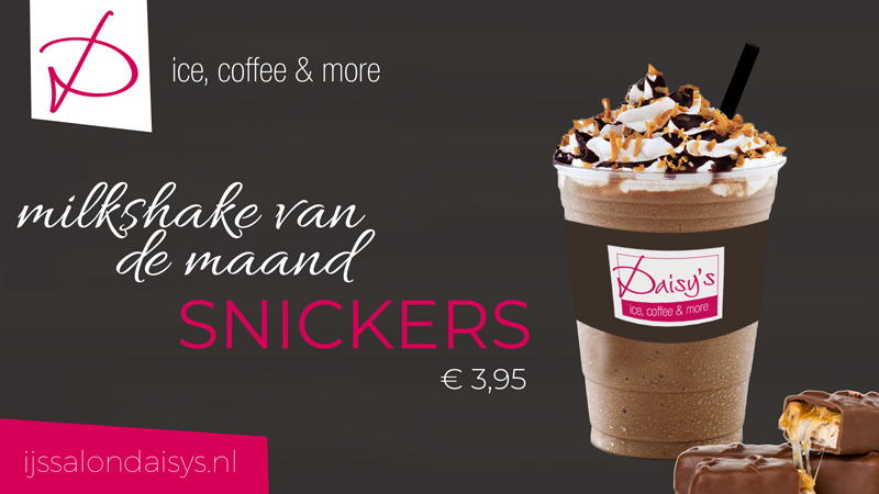 Snickers milkshake, nu bij Daisy's
